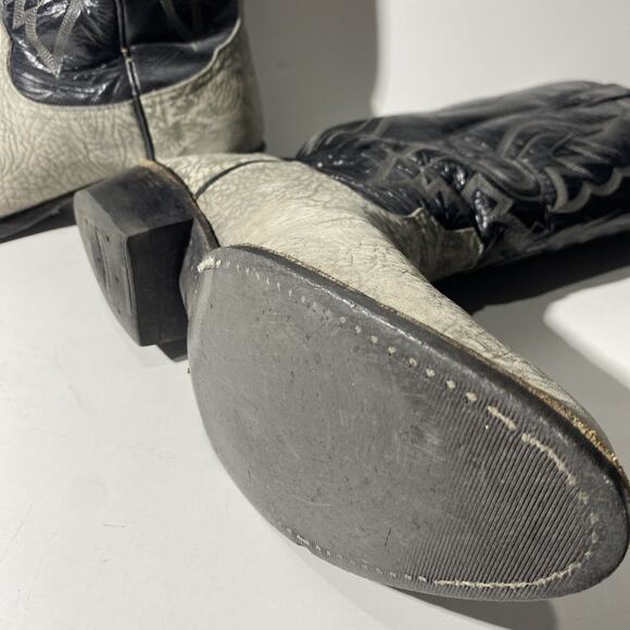 Tony Lama Mens 9.5 D Shrunken Bull Shoulder Boots Leather Western Style 6253 Vtg main image 5